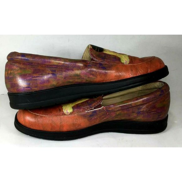 ITALIAN Multicolor Leather 'Woman in a Red Dress' Flat Loafer Shoes - Size 8 M - Picture 6 of 12